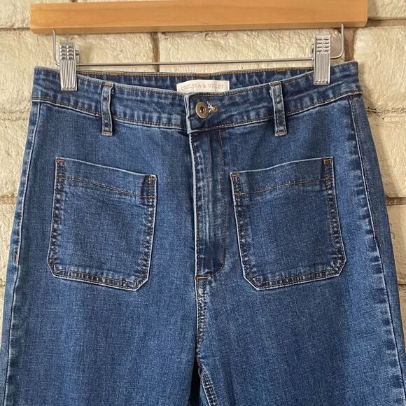 Chelsea & Violet Dark Blue Flare Jeans - Picture 2 of 8